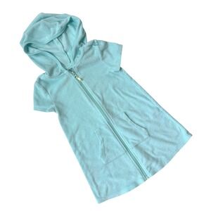 Wonder Nation Kids Light Blue Terry Cloth Hoodie Cover Up Size XS 4-5